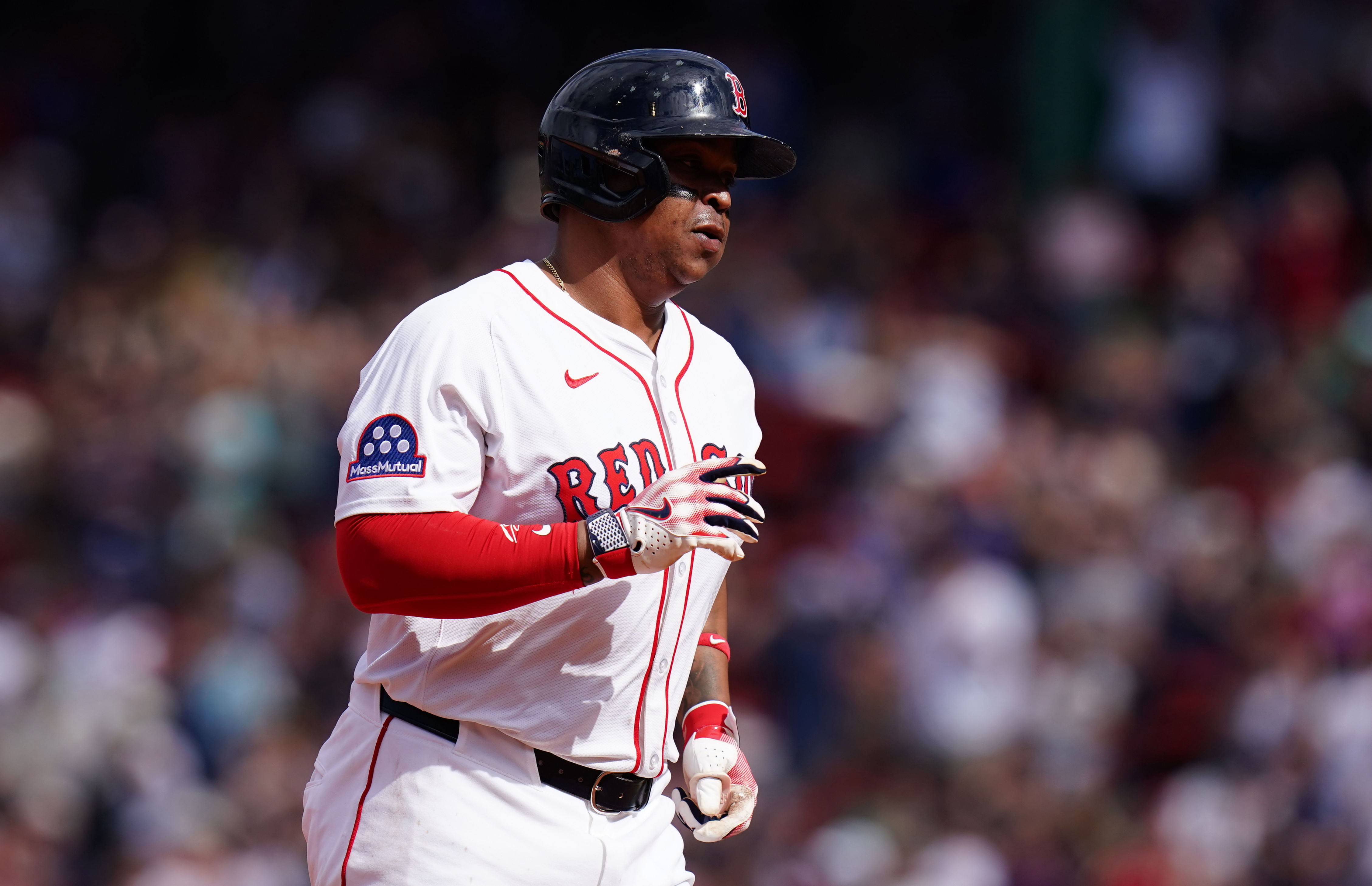 The Red Sox asked Rafael Devers to move again (Imagn)